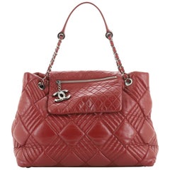 In and Out Flap Tote Quilted Lambskin Large