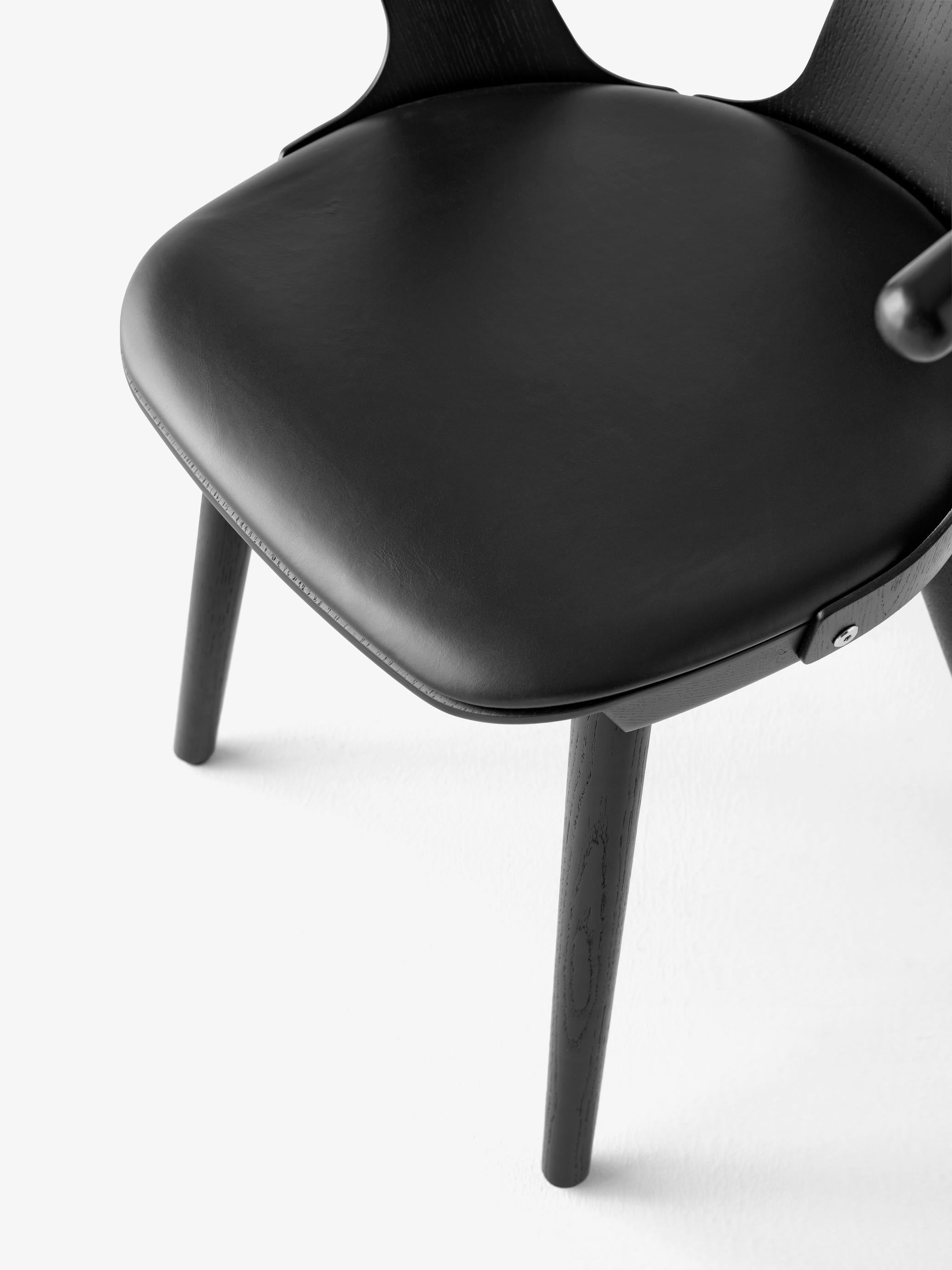 Danish In Between Sk2 Chair, Black Lacquered Oak & Nobel Black Leather for &Tradition For Sale