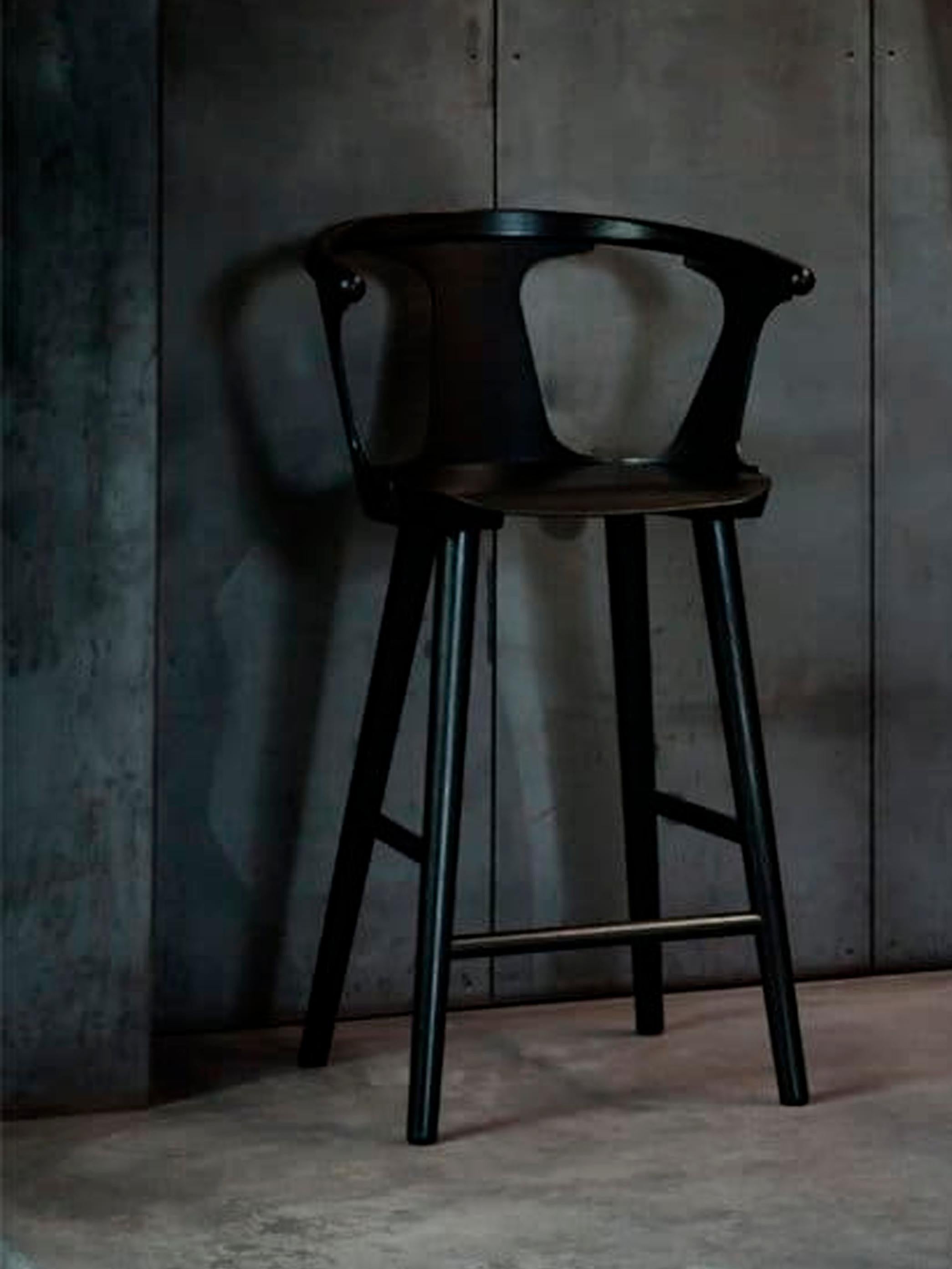 In Between Sk7 Counter Stool, Black Lacquered Oak by Sami Kallio for &Tradition For Sale 2