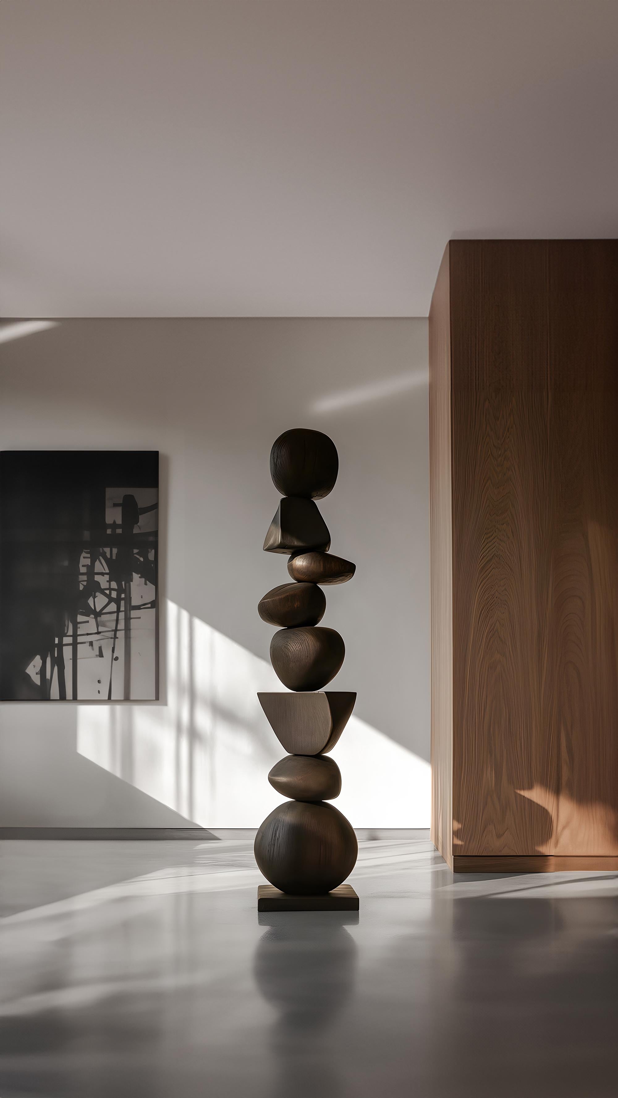 Hand-Crafted In Burned Oak, a Dark Biomorphic Sculpture of Elegance Emerges, Still Stand No97 For Sale
