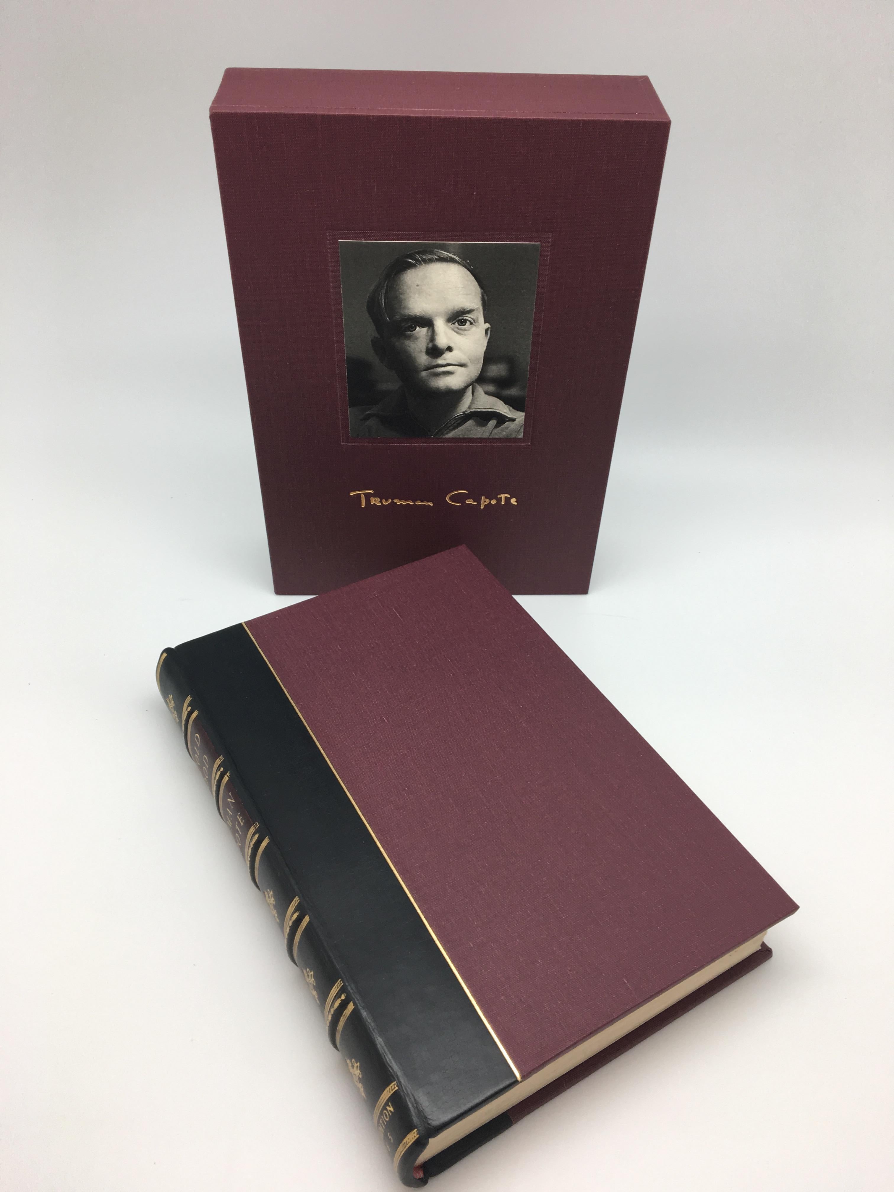 Capote, Truman, In Cold Blood. New York: Random House, Inc., 1965. First edition, first printing. Octavo, custom quarter leather binding with gilt tooling and raised bands on spine and matching slipcase. 

This is a first edition printing of In Cold