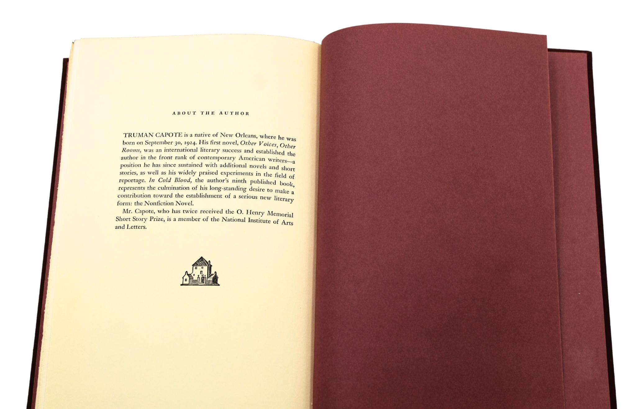 In Cold Blood by Truman Capote, First Trade Edition, 1965 3