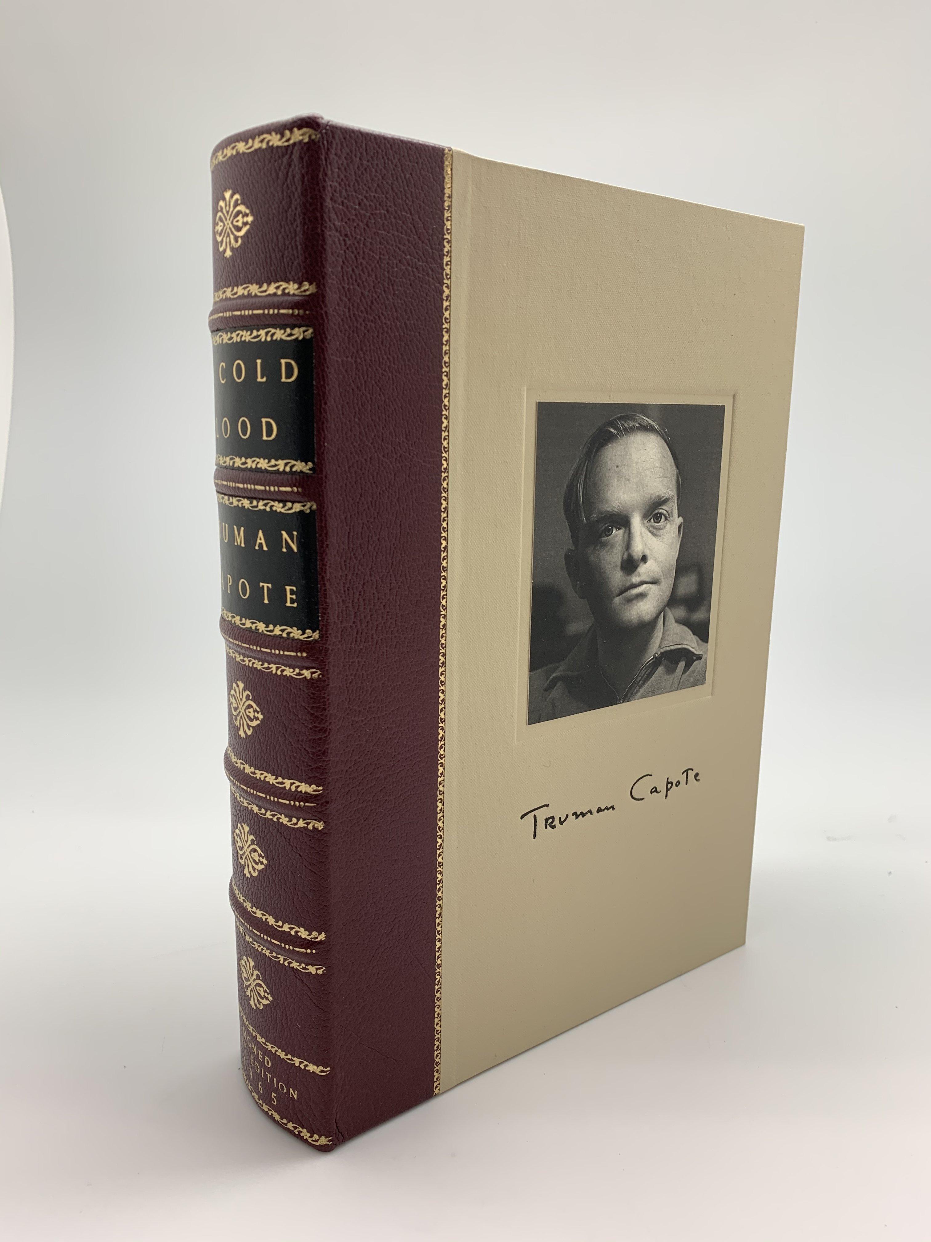Capote, Truman, In Cold Blood. New York: Random House, Inc., 1965. First edition, first printing. Signed by Capote. Original dust jacket. Housed in a custom-built archival clamshell case. 

This is a signed first edition printing of In Cold Blood