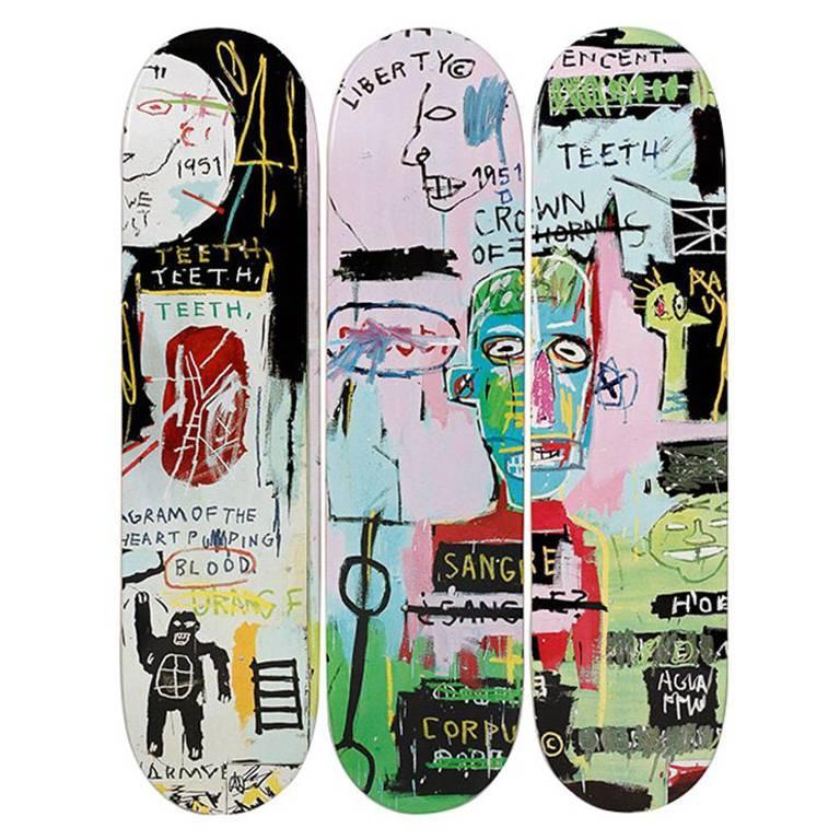 Italian Skateboard Decks after Jean-Michel Basquiat In Excellent Condition In Jersey City, NJ