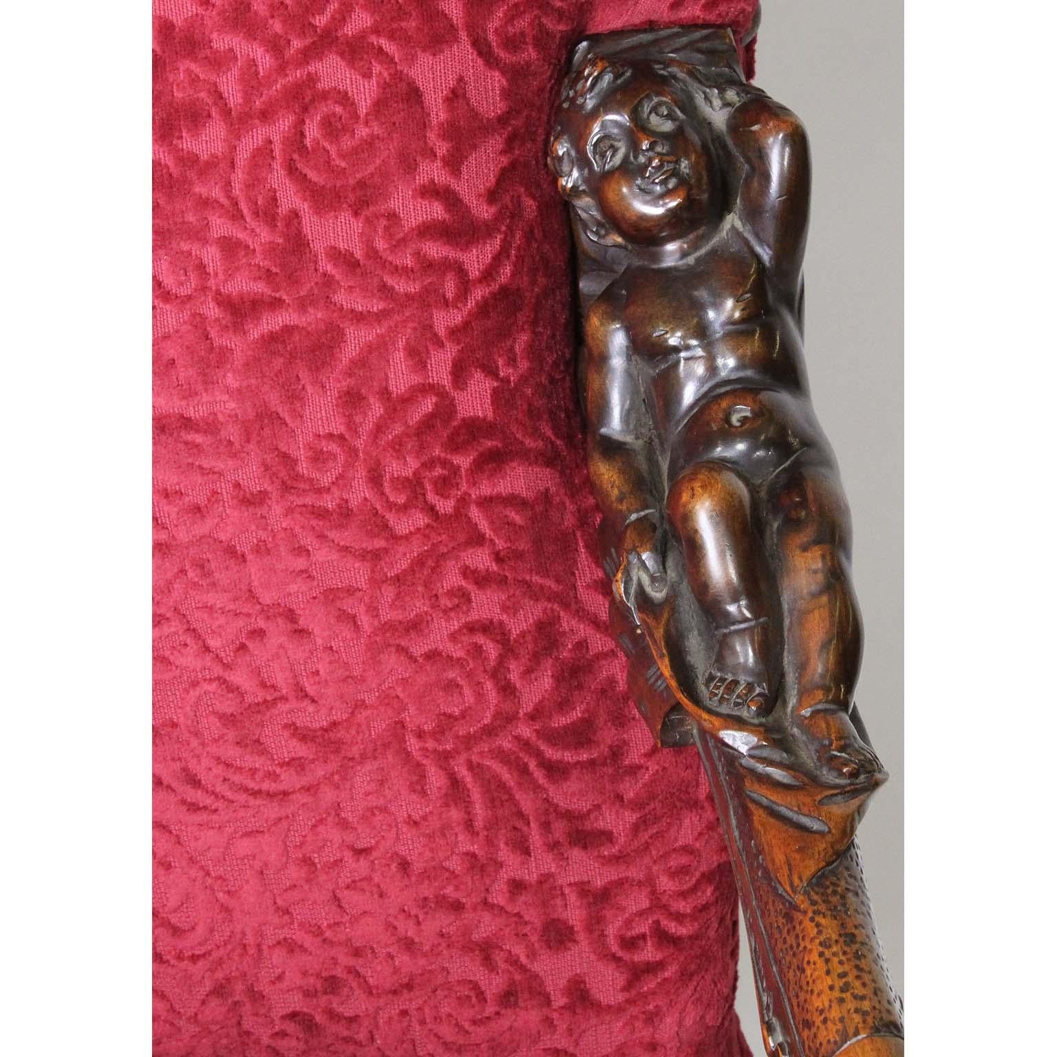 Assiette figurative vénitienne du XIXe siècle en noyer sculpté à la manière d'Andrea Brustolon en vente 4