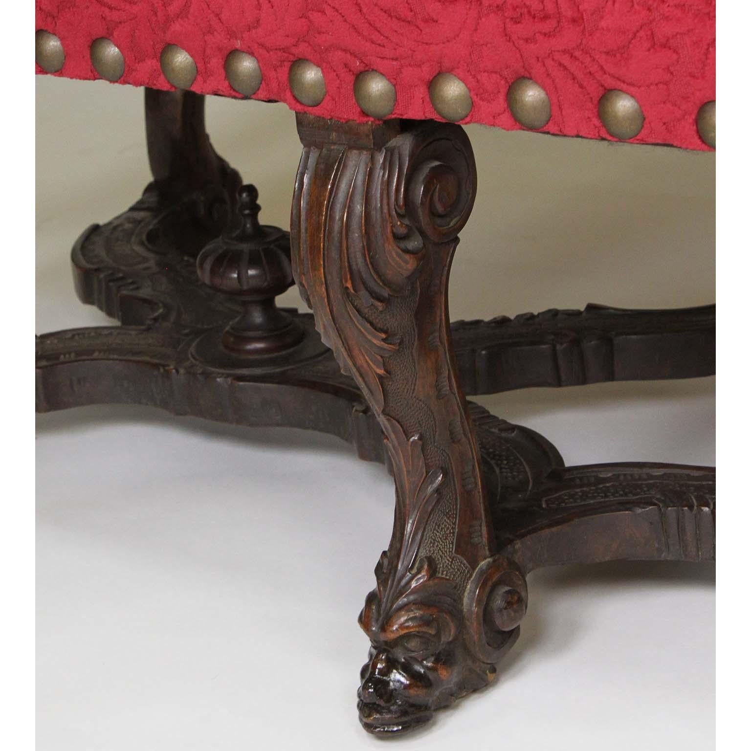 In Manner of Andrea Brustolon Venetian 19th Century Carved Walnut Figural Settee For Sale 5