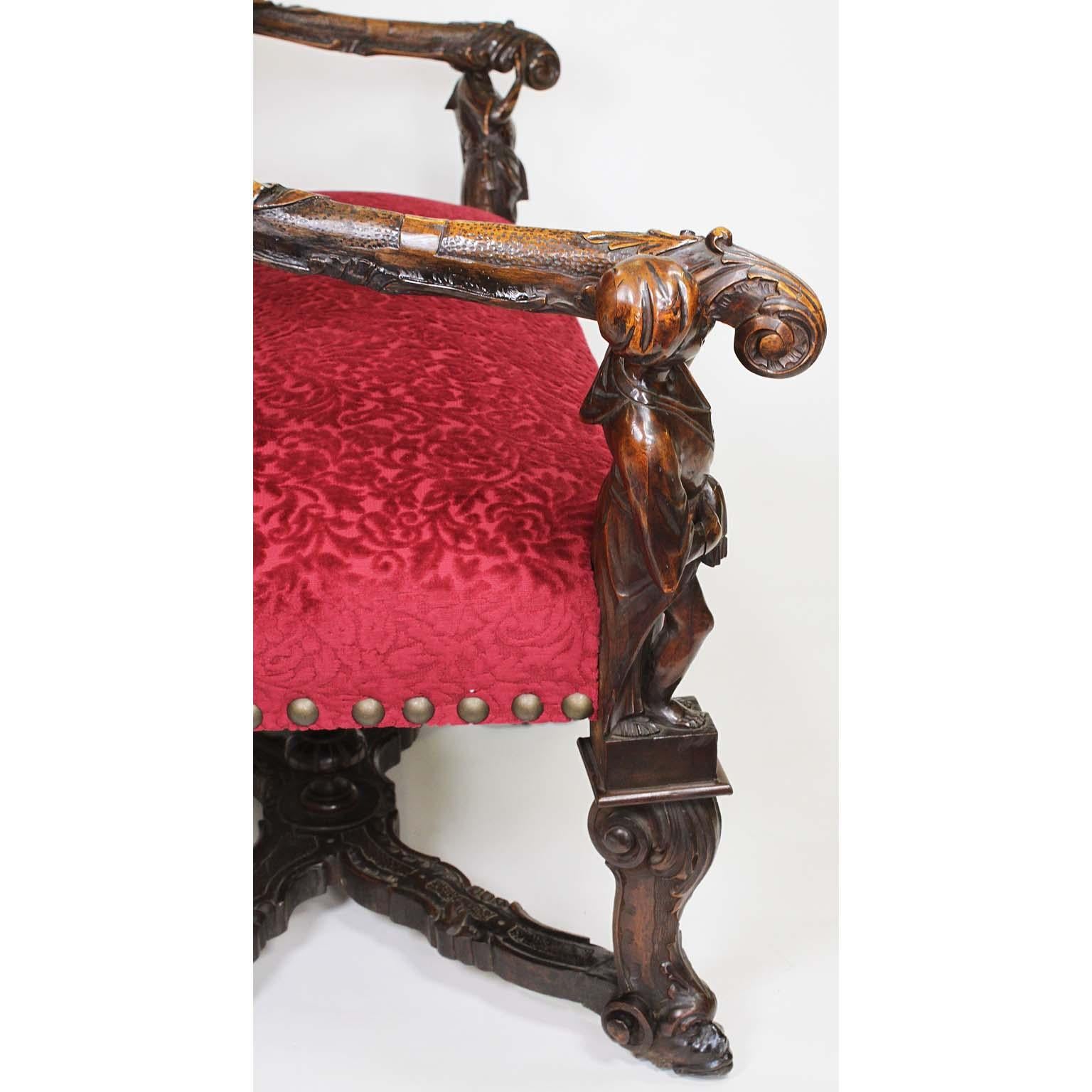 Assiette figurative vénitienne du XIXe siècle en noyer sculpté à la manière d'Andrea Brustolon en vente 11