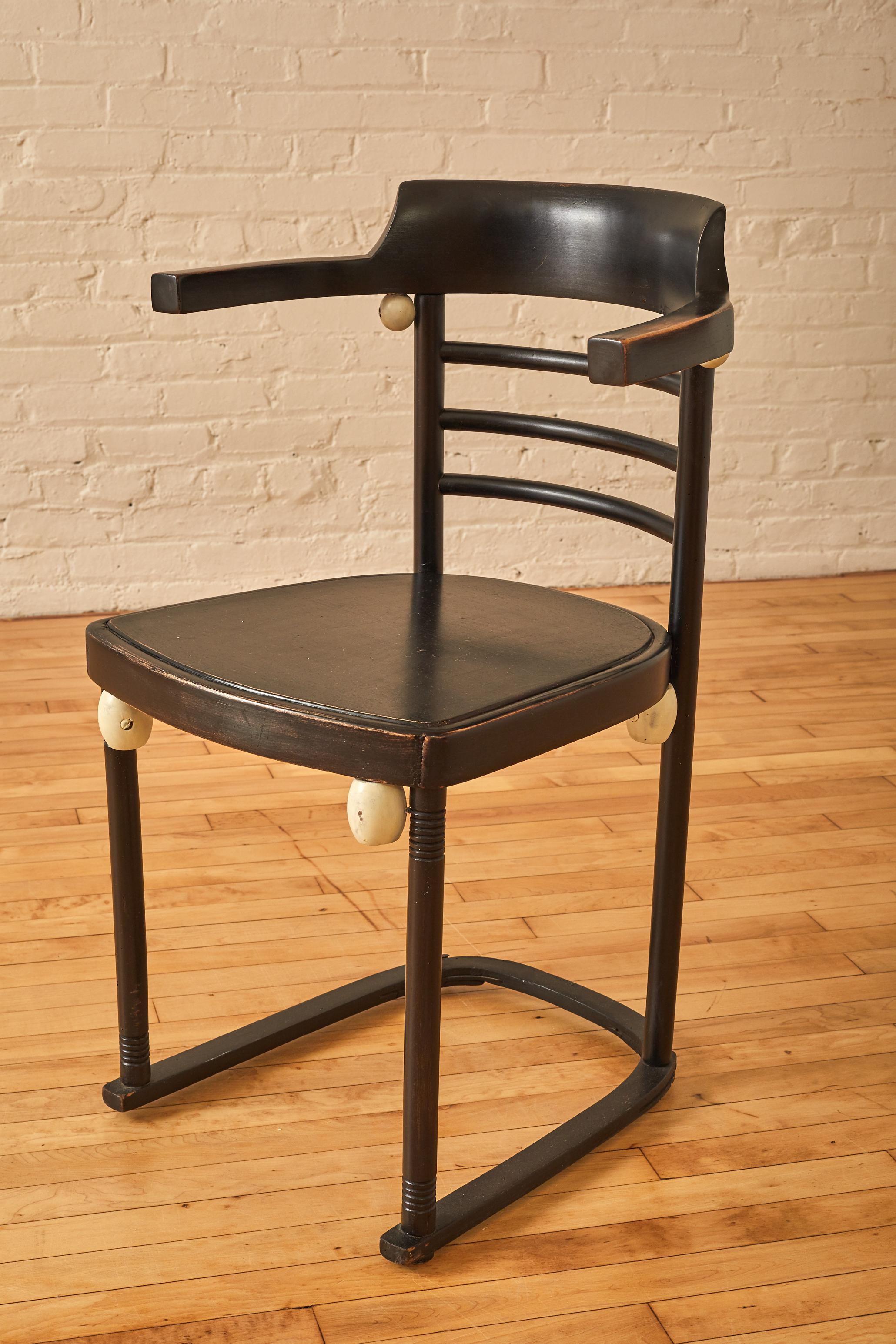 20th Century In Manner of Josef Hoffman Ebonized Armchair