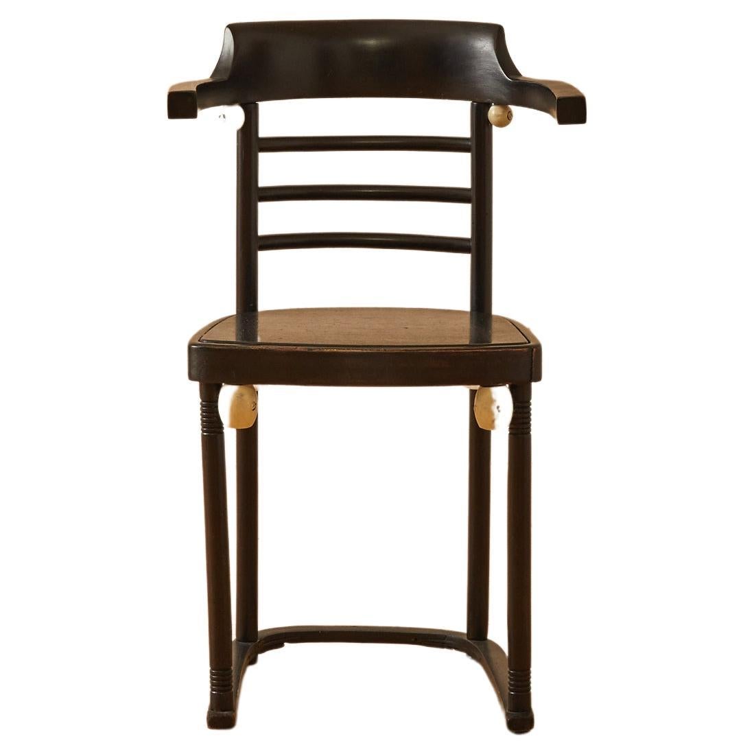 In Manner of Josef Hoffman Ebonized Armchair