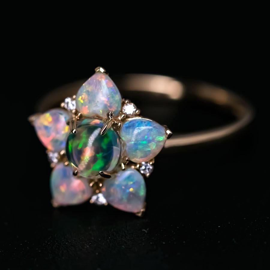You Are in My Heart - Mexican Fire Opal & Australian Opal Diamond Engagement Wedding Ring 18K Gold.



Design Name: You Are in My Heart!
The enchanting design symbolizes love and devotion, making it a truly heartfelt piece.

Design Idea:
Introducing