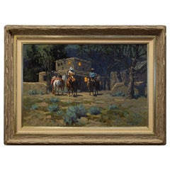 "In Old Santa Fe" Original Oil Painting by Martin Weekly