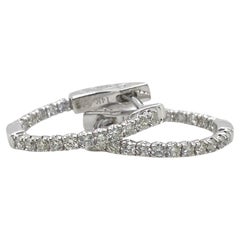 In & Out 0.55 Carats Diamond Oval Hoops 14K Gold 18x16 mm