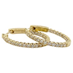 In & Out Cerchi ovali con diamante da 1,00 carati in oro 14K 22x20 mm