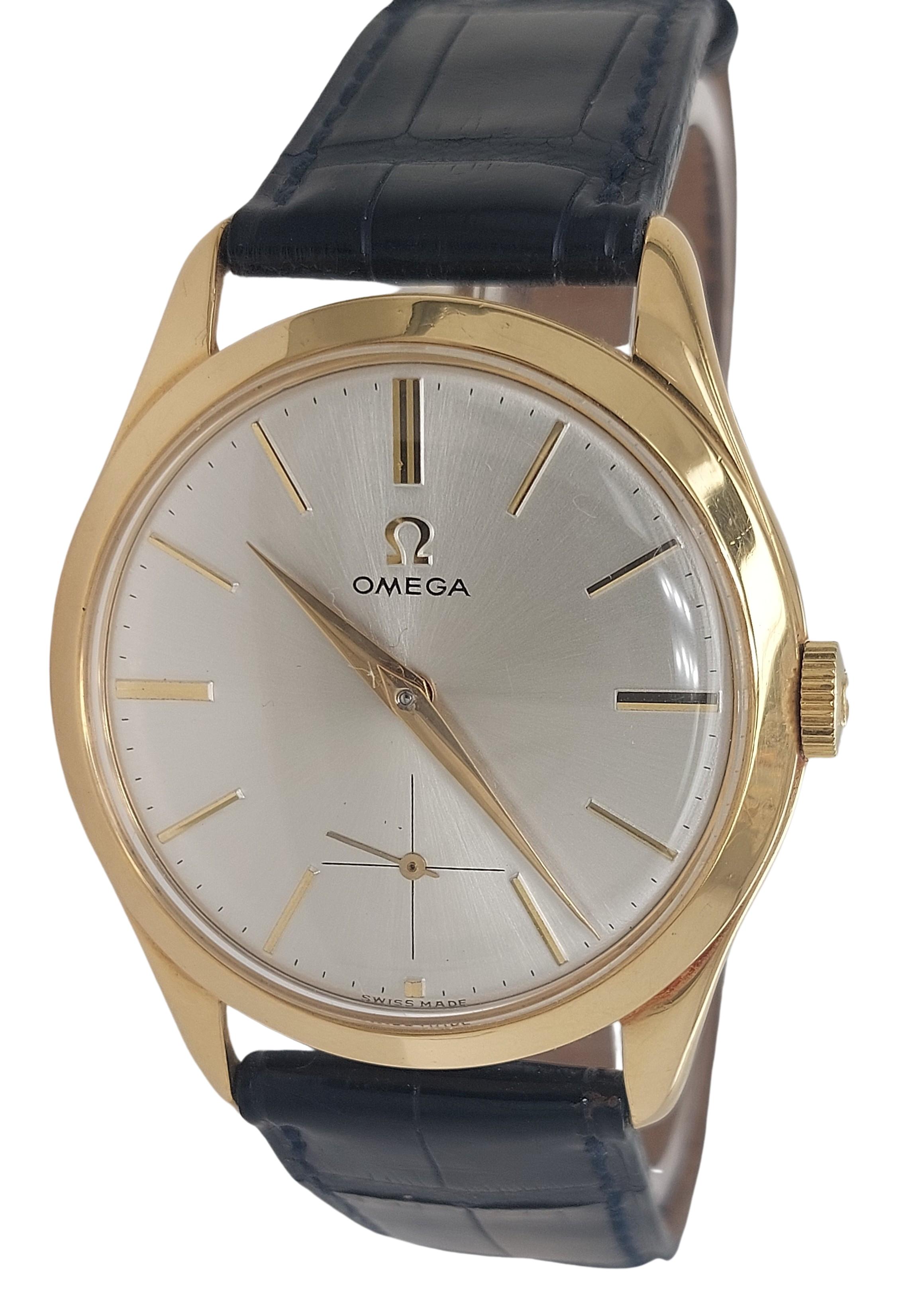 In perfektem Zustand 18kt Gelbgold Omega Referenz 2619, Mechanisches Werk (Kunsthandwerker*in)