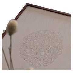 In Prints Etching into White Washed Birch 'Bloom'