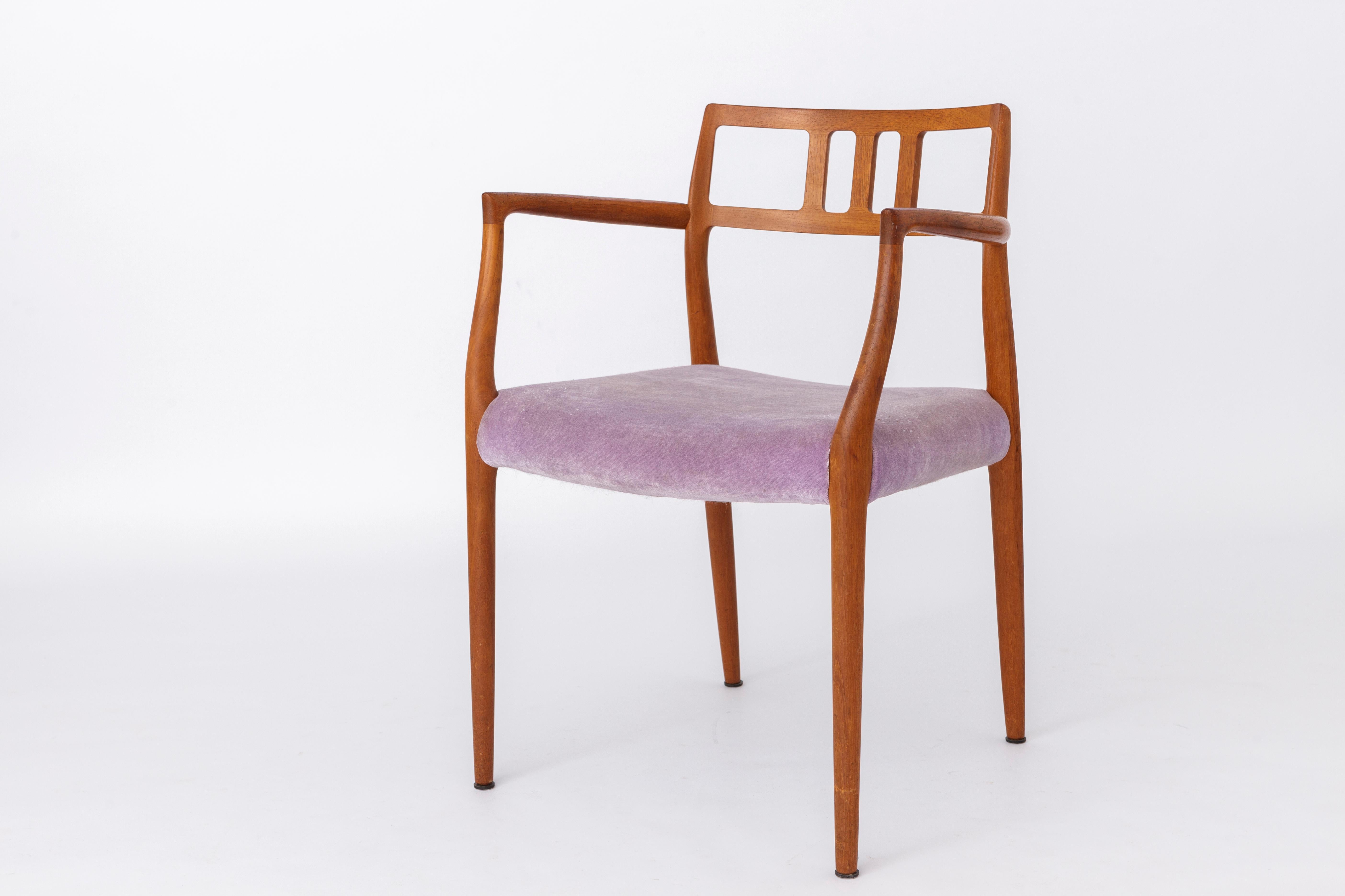 Mid-Century Modern En cours : fauteuil Niels Moller, modèle 64, danois, teck, années 1960