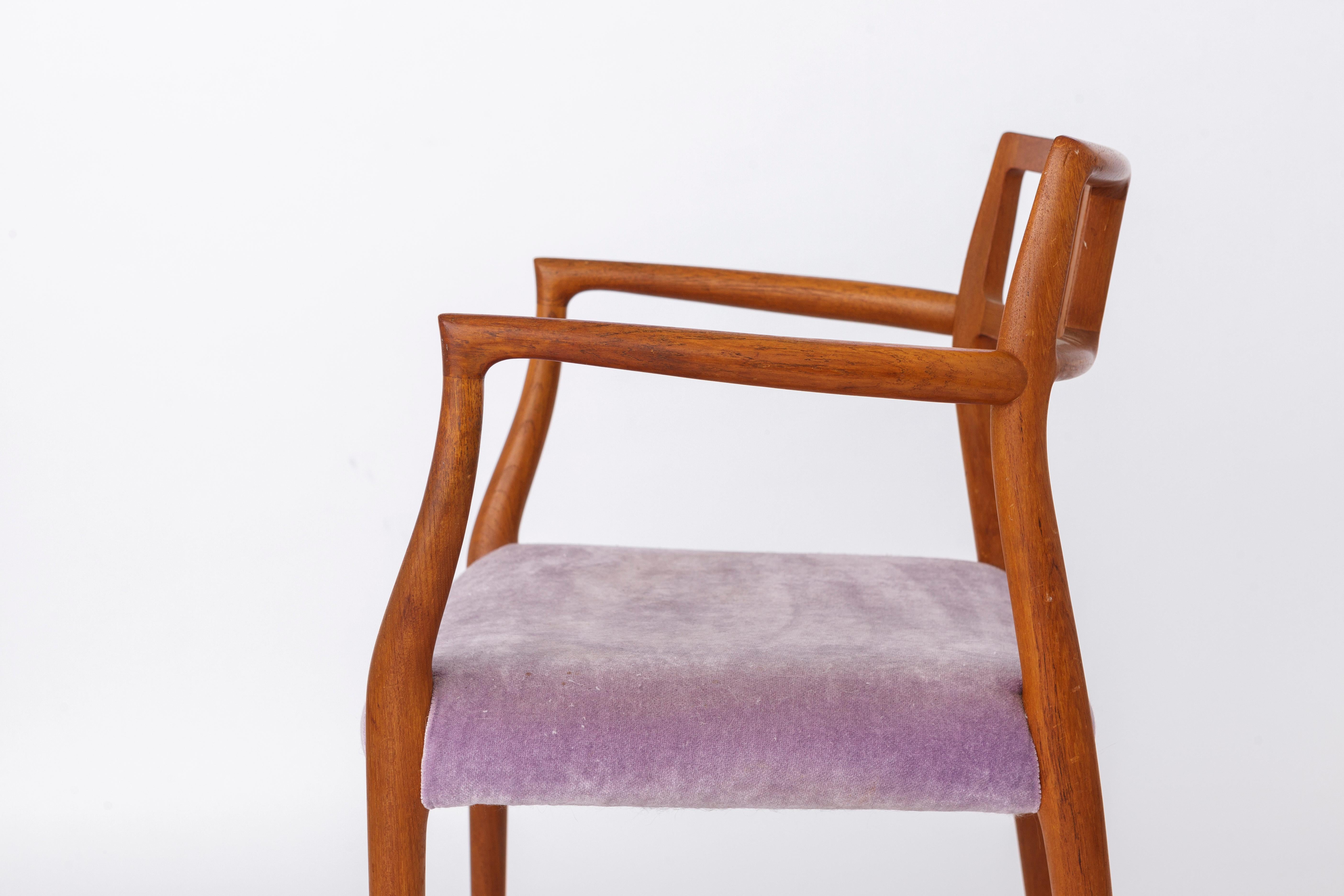 Danois En cours : fauteuil Niels Moller, modèle 64, danois, teck, années 1960