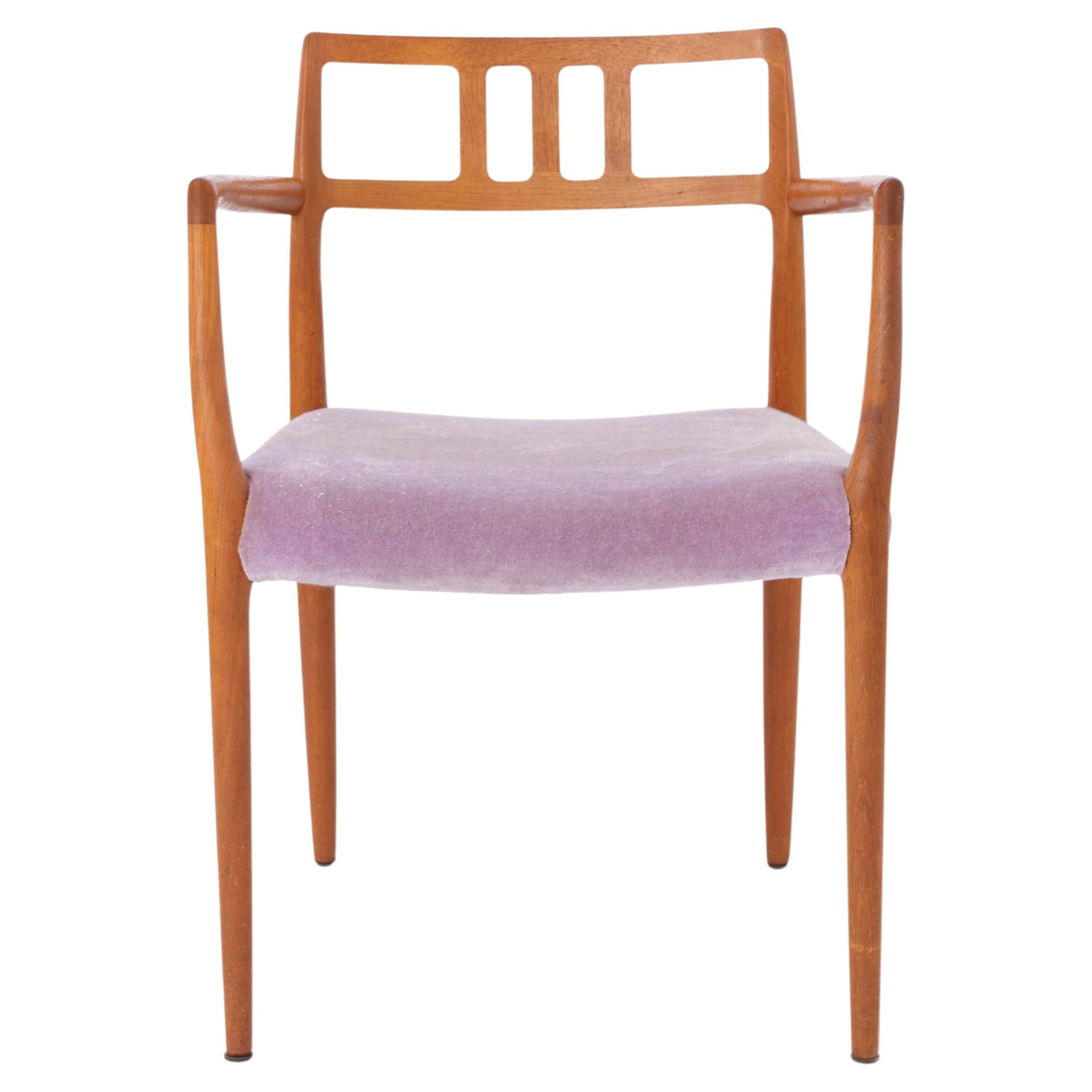 En cours : fauteuil Niels Moller, modèle 64, danois, teck, années 1960