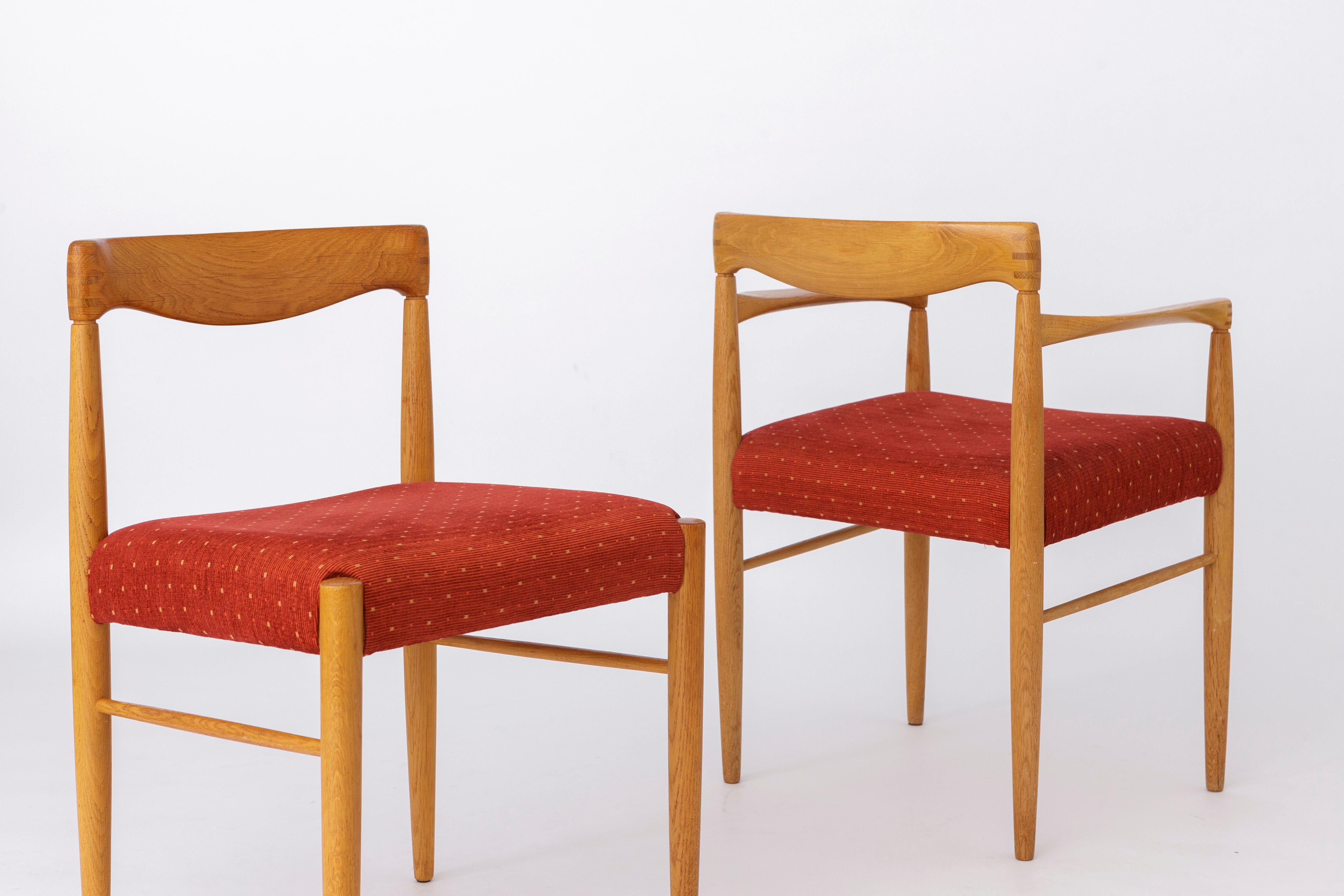 Danois En cours : Ensemble de 8 chaises en chêne, par H.W. Klein pour Bramin, années 1960 Danemark en vente