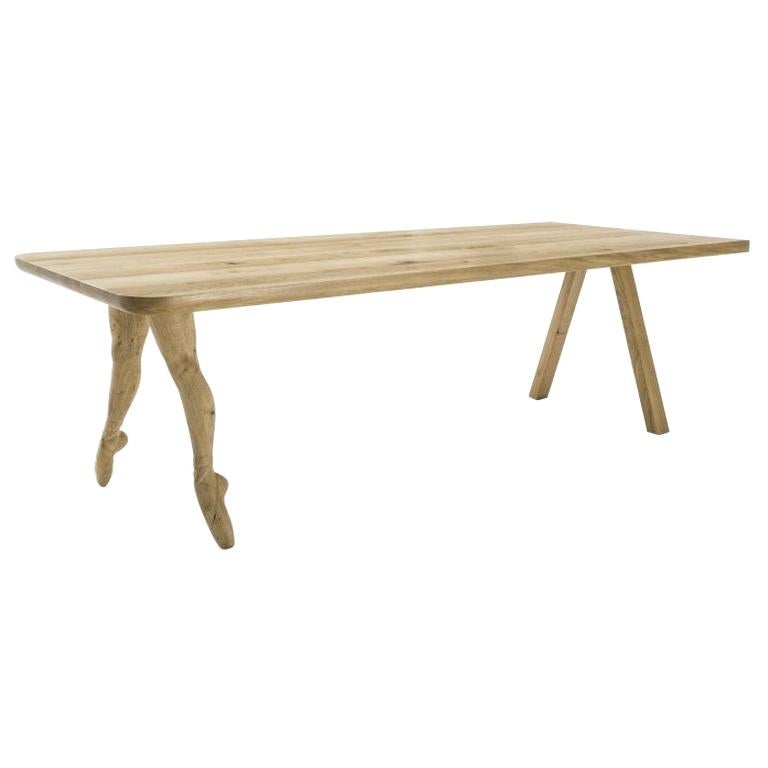 In Punta Di Piedi Oak Wood Dining Table, by Fabio Novembre, Made in Italy For Sale