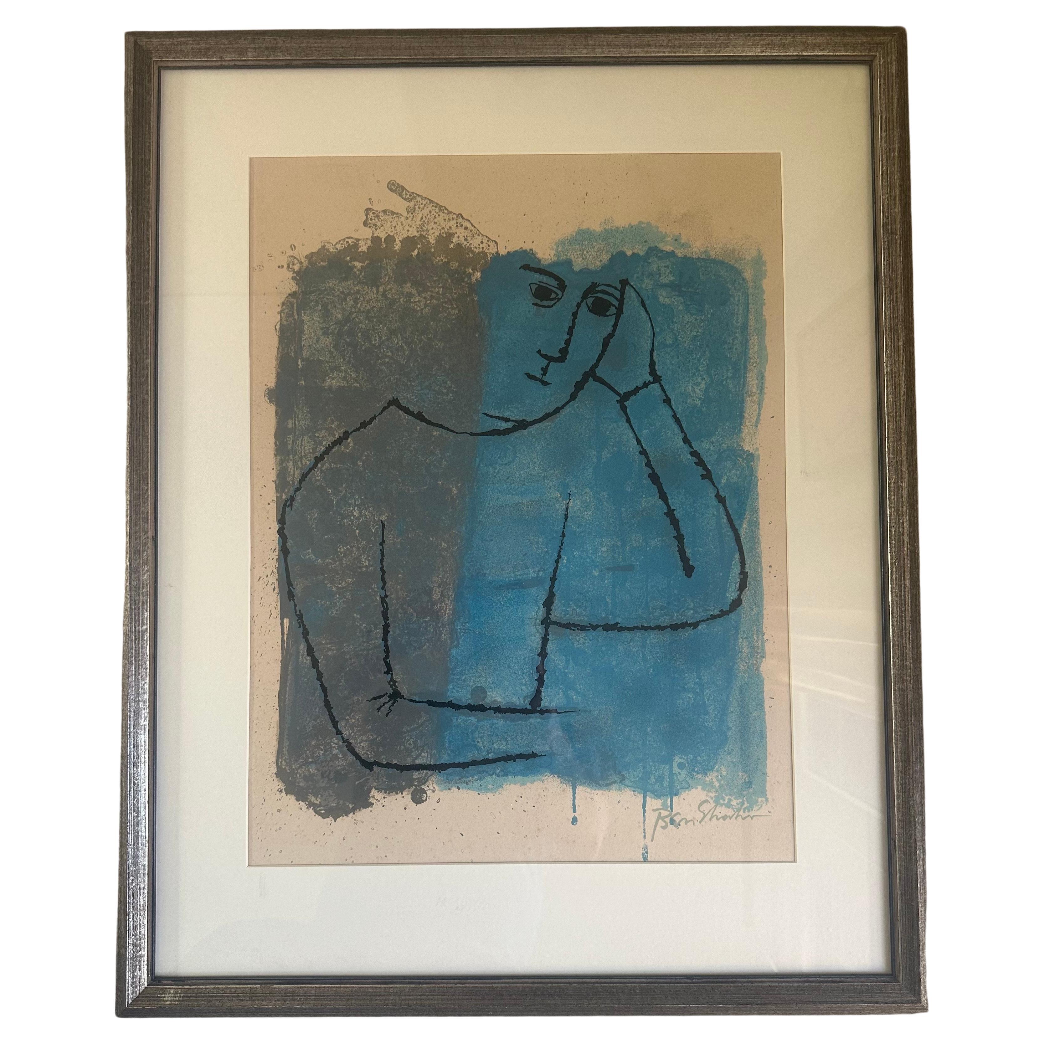 "In Rooms Withdrawn and Quiet" Stone Lithograph by Ben Shahn For Sale