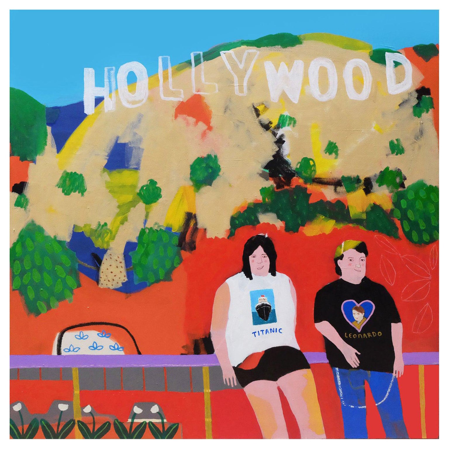 'In Search of DiCaprio' Portrait Painting by Alan Fears Hollywood For Sale
