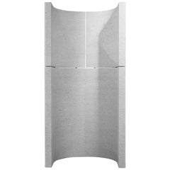 In Stock Alter 8' Sculptural Wood Room Screen in Whitewash by May Furniture