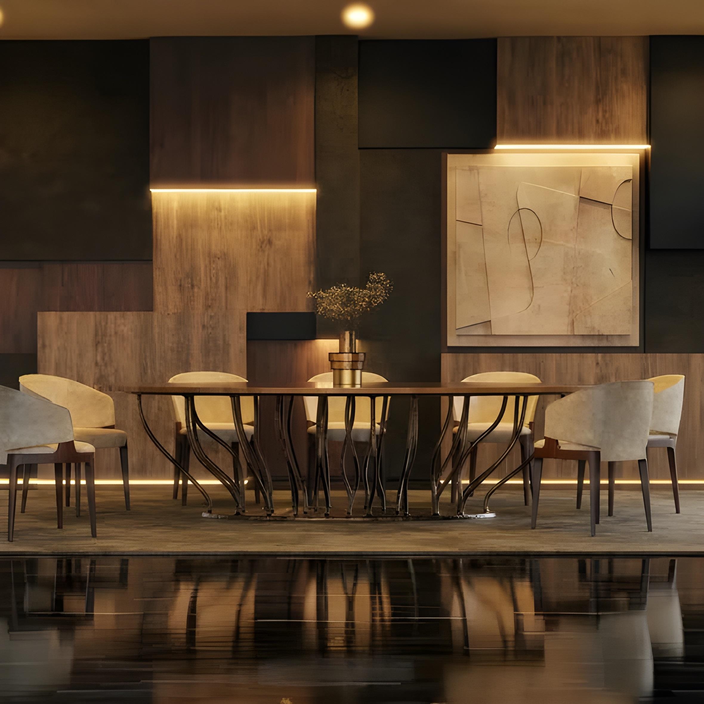 Résine En stock-Table à manger Amorphous Finition Bronze en vente