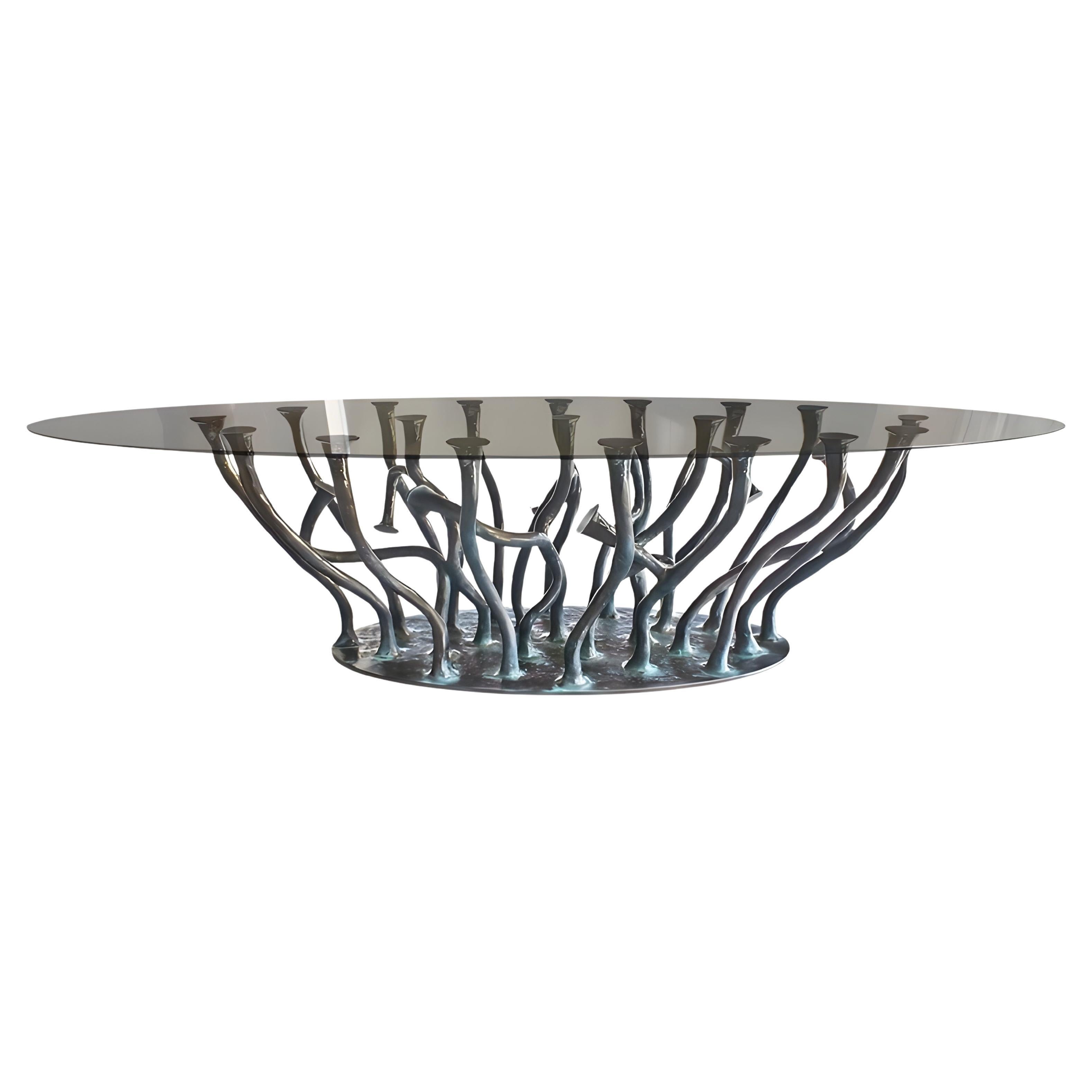 En stock-Table à manger Amorphous Finition Bronze en vente