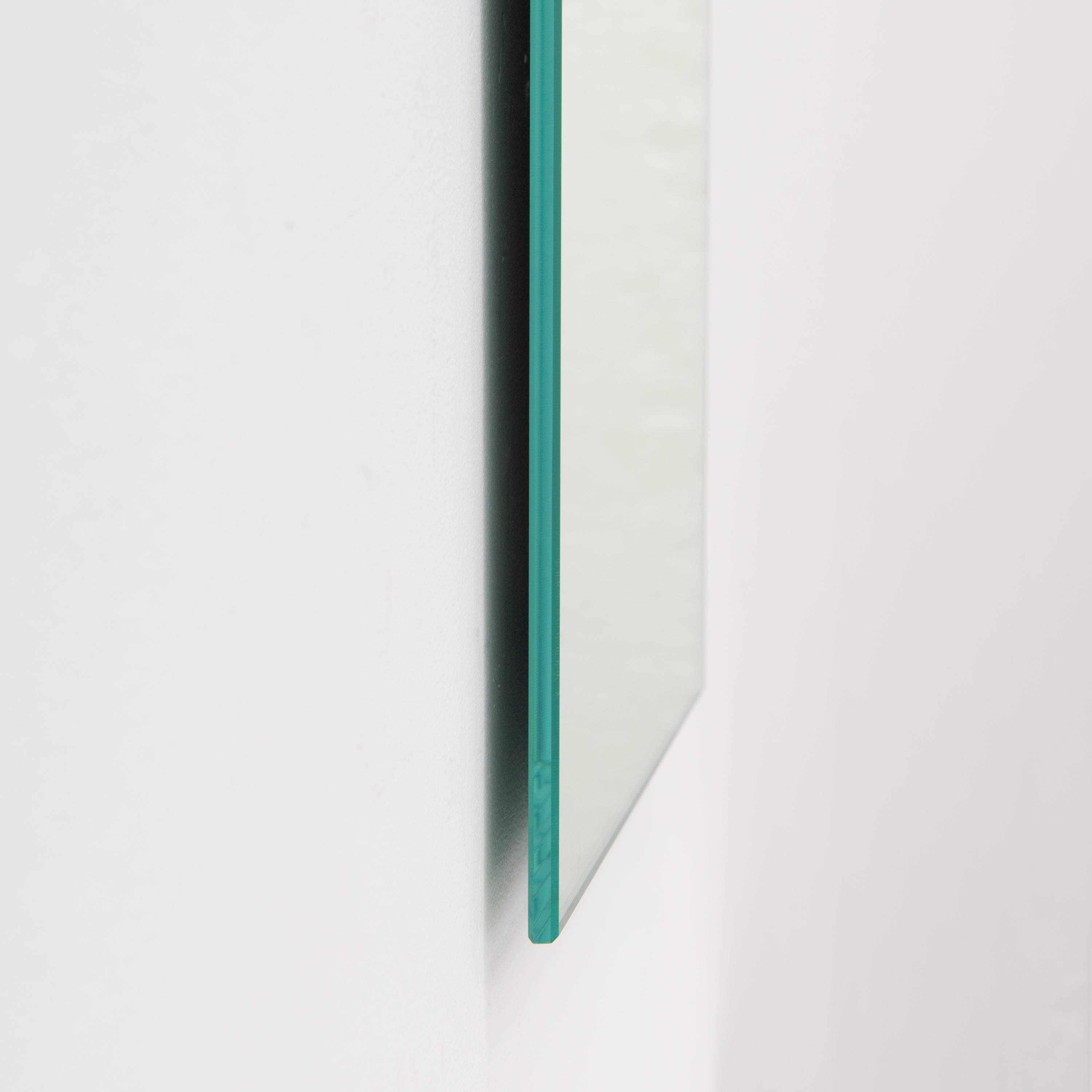 En stock Arcus Blue Tinted Arched Frameless Contemporary Wall Mirror, Small en vente 1