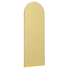 In Stock Arcus Gold Tinted Arched Frameless Contemporary Mirror, Small