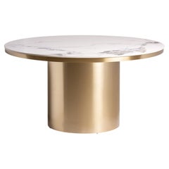 In-Stock, Art Deco Style Dining Table In Polished Brass Finish
