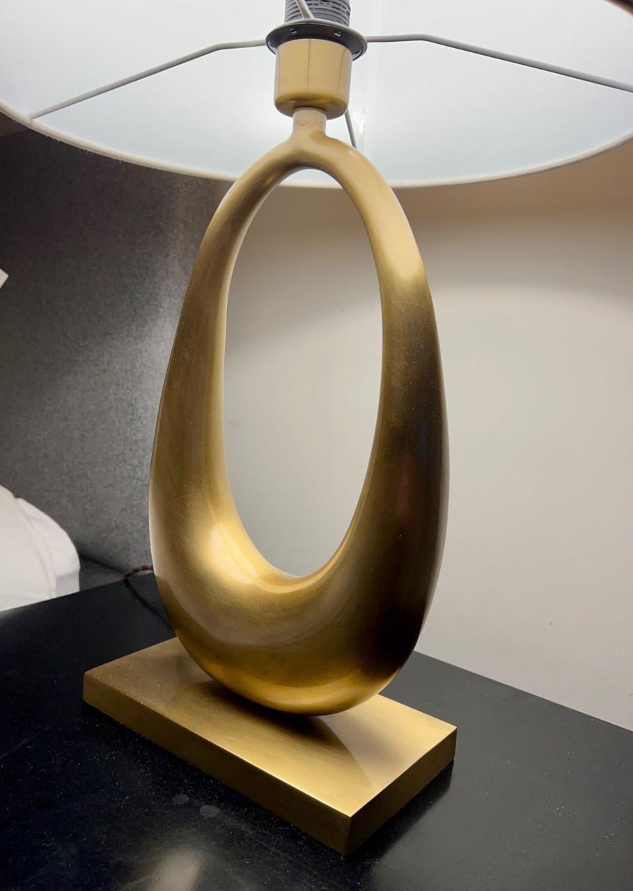 Modern Sculptural Cast Bronze Jewel Table Lamp in Gold Finish by Elan Atelier