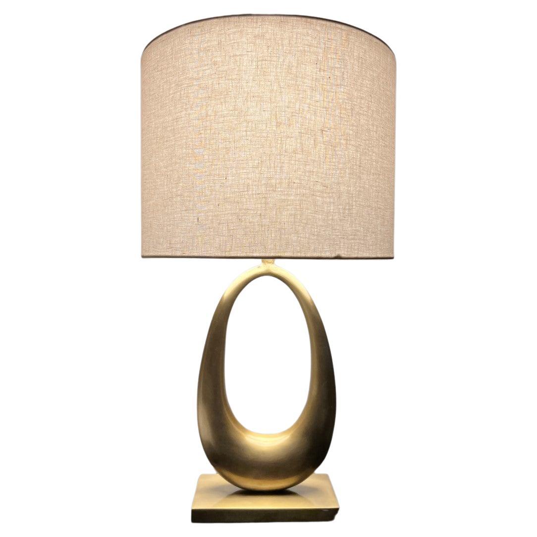 Sculptural Cast Bronze Jewel Table Lamp in Gold Finish by Elan Atelier