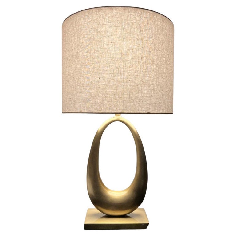 in Stock Bronze Sculptural Jewel Table Lamp in Gold Finish by Elan