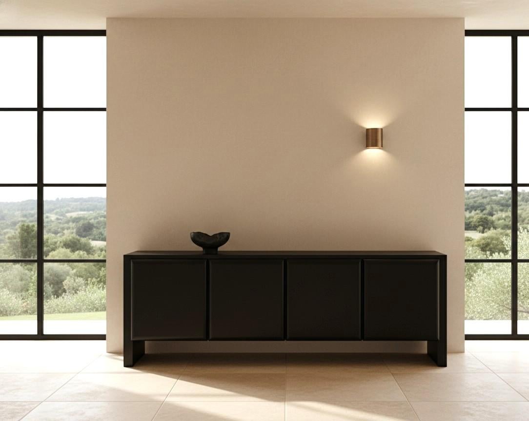 In Stock-Brutalist Minimal Sideboard In Dunkel gebeizt Eiche von Mondo Design Studio im Angebot 1