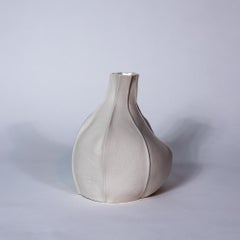 In-Stock Ceramic Kawa Vase 10, organic sculpture leather textured, SECOND