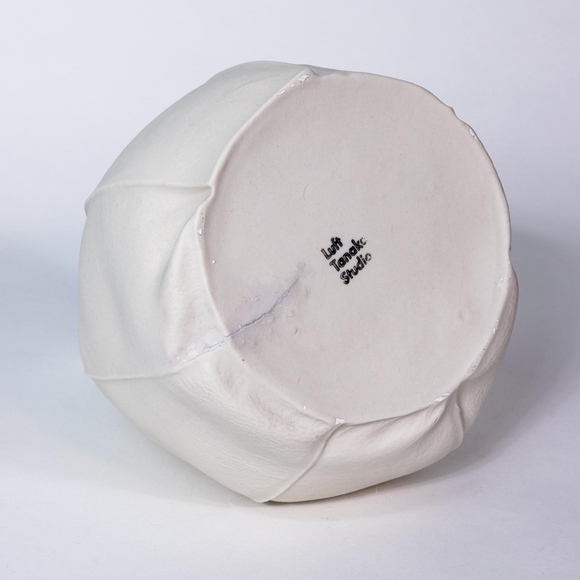 Hand-Crafted In-Stock Ceramic Kawa Vase 10, organic sculpture leather textured, SECOND For Sale
