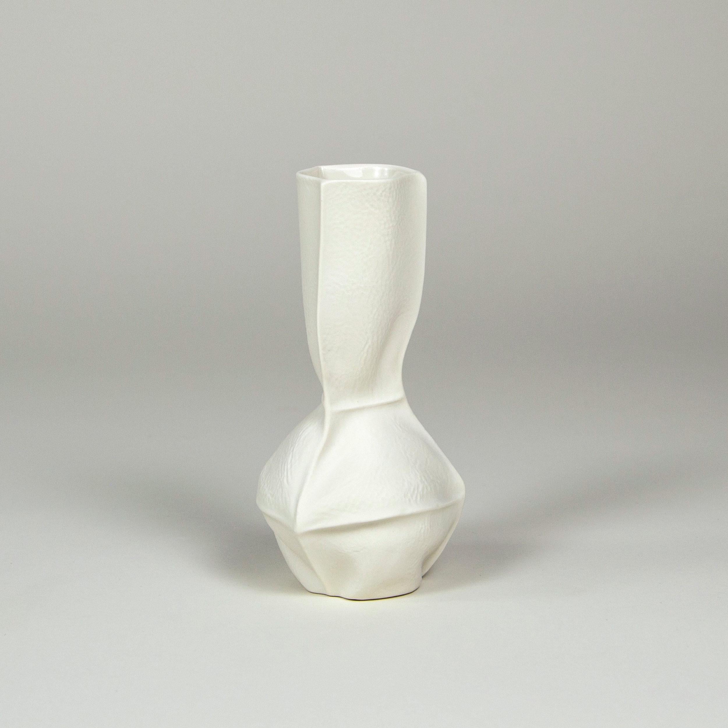 In stock, Ceramic White Kawa Vase, Set of 5, organic porcelain vases 1