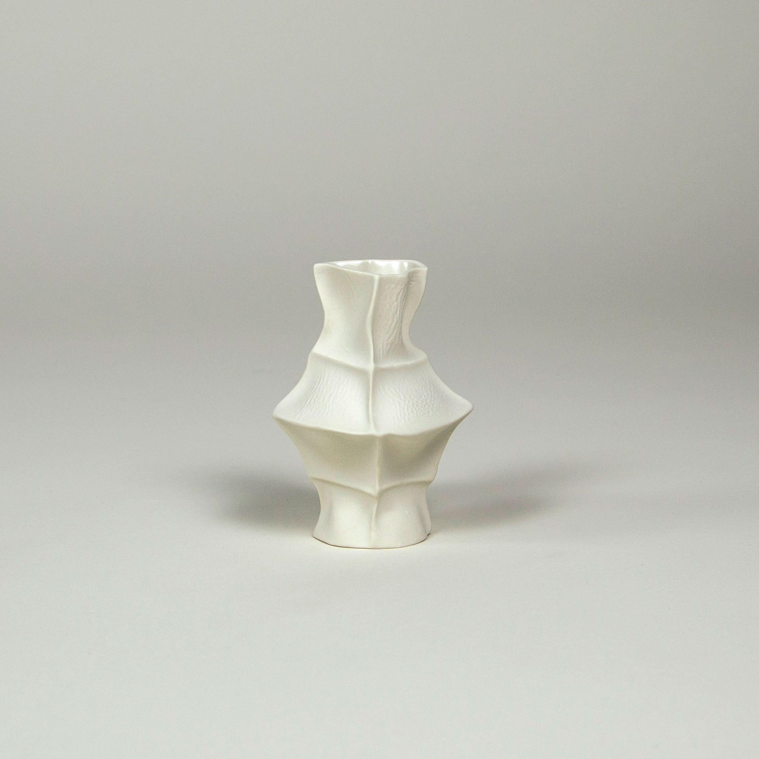 In stock, Ceramic White Kawa Vase, Set of 5, organic porcelain vases 2
