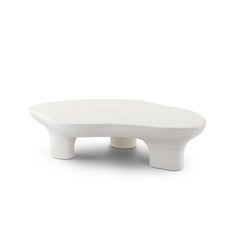 In Stock Contemporary Amorphous Coffee Table, Crafted wi Plaster By José Casto