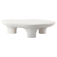 In Stock Contemporary Amorphous Coffee Table, Crafted wi Plaster By José Casto