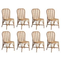 In-Stock, Contemporary Dining Chairs Crafted from Natural Rattan