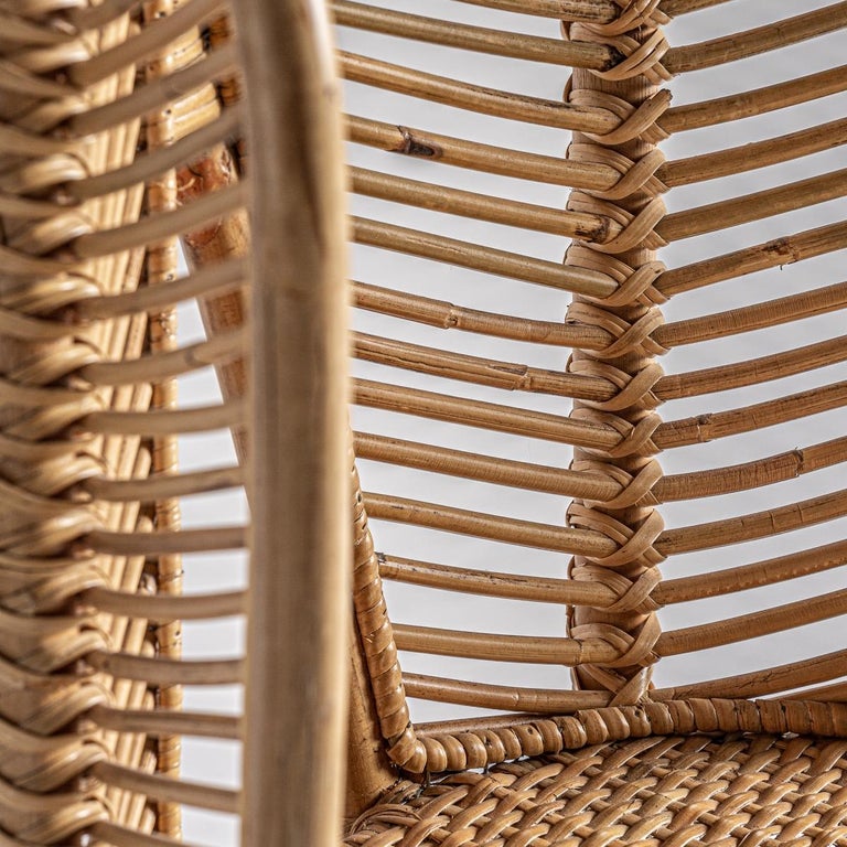 InStock, Contemporary Dining Chairs in Natural Rattan For Sale at 1stDibs