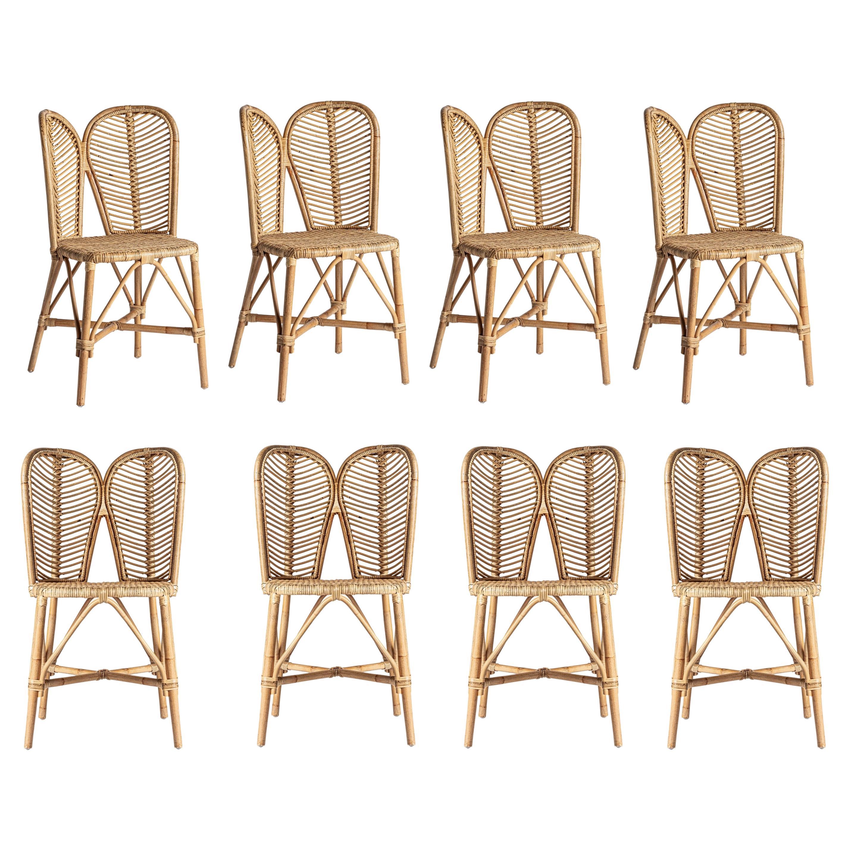 Contemporary Dining Chair Featuring Natural Rattan Backrest For Sale at 1stDibs natural rattan
