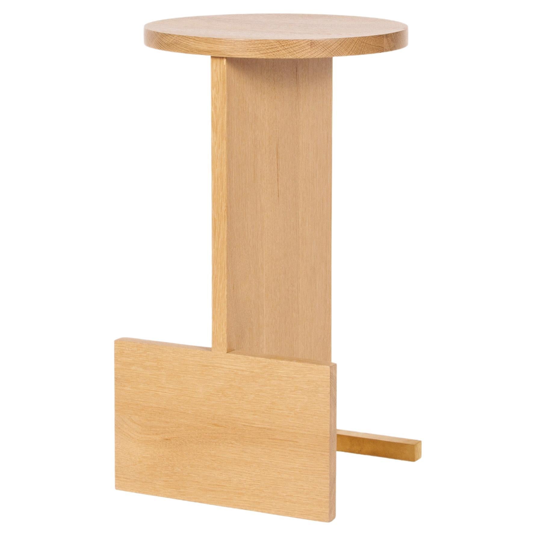In Stock, Counter Stool in Solid White Oak and Brass by Estudio Persona