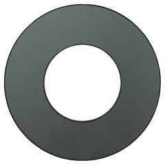 In Stock Donut Round Black Tinted Back Illuminated Contemporary Mirror, Medium