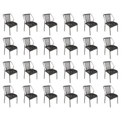 In Stock Duna Outdoor Dining Chairs in Woven Rope and Aluminum, Set of 24