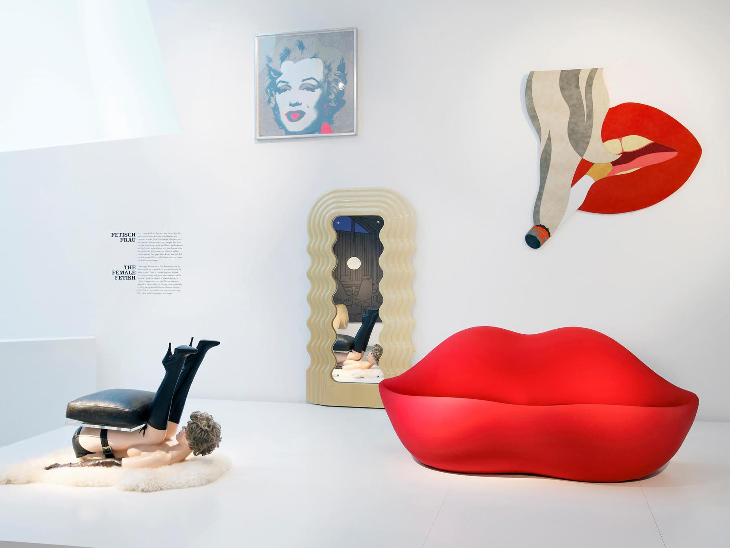 Moderne Gufram en stock, canapé « Bocca Unlimited » en forme de lèvres, 335-Ivory, par Studio 65 en vente