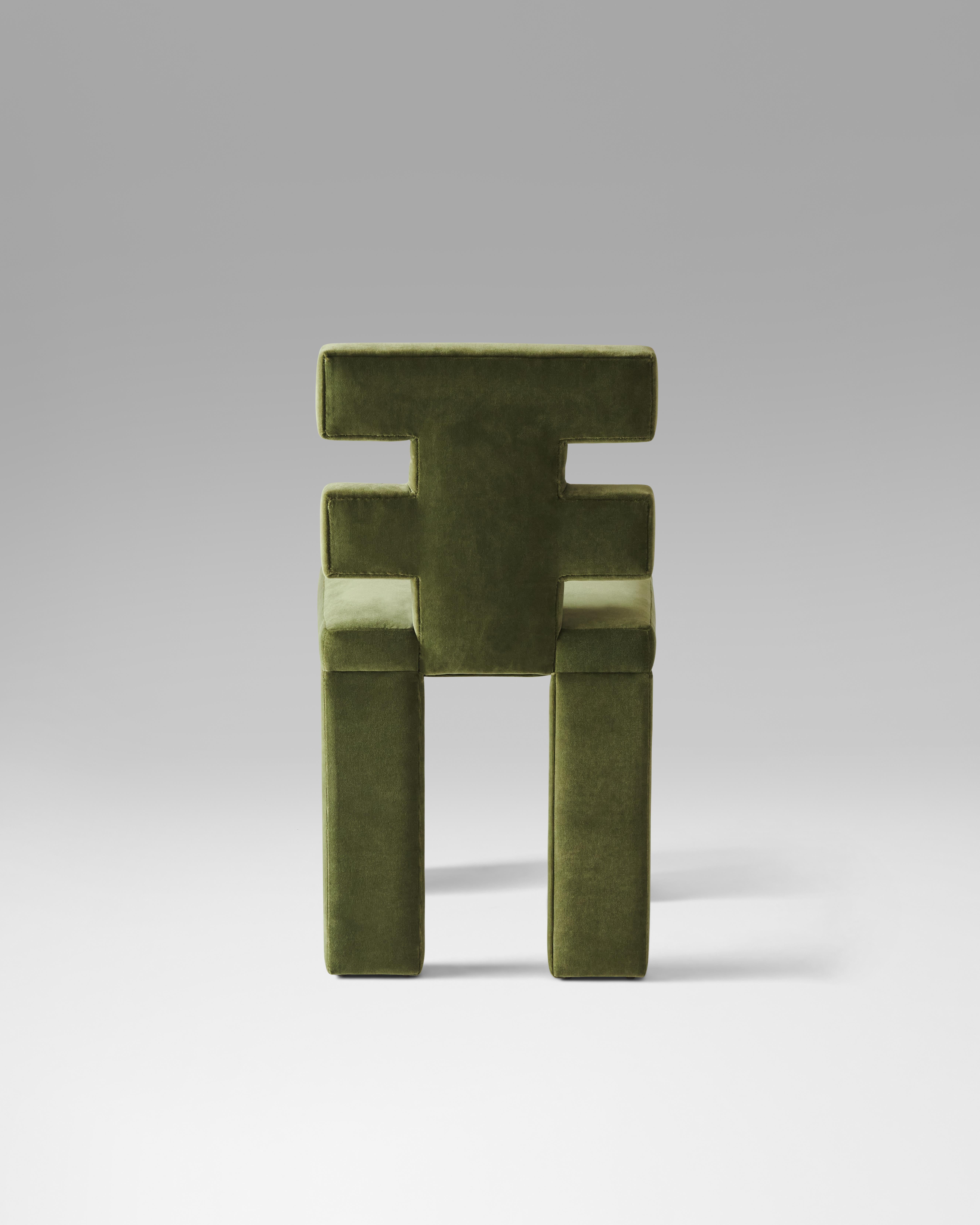 North American IN STOCK _ H Dining Chair in Maharam Velvet Upholstery by Estudio Persona